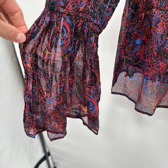 CLEOBELLA NWT Evereve Ines Bell Sleeve Ruffle Hem Blouse // M - Picture 7 of 15